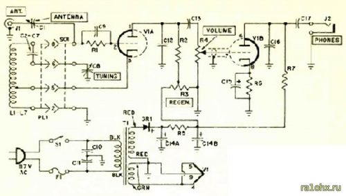 Схема лампового радиоприемника