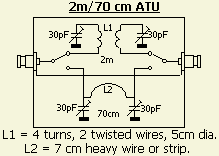 Схема согласования УКВ антенн на 2 м и 70 см